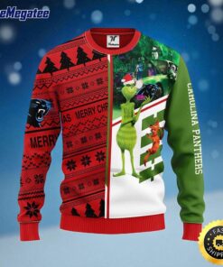NFL Carolina Panthers Ugly Sweater Grinch & Scooby Doo Ugly Christmas Sweater For Fans
