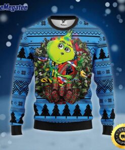 NFL Carolina Panthers Ugly Sweater Grinch Hug Ugly Christmas Sweater For Fans