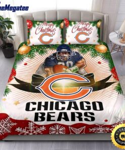 NFL Chicago Bears Bedding Sets Merry Christmas Quilt Bedding Sets 2025