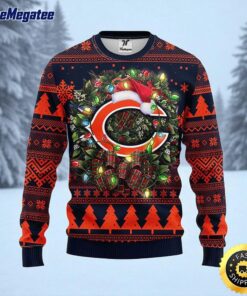 NFL Chicago Bears Ugly Sweater Christmas Wreath Sweater For Fan Football For Fans