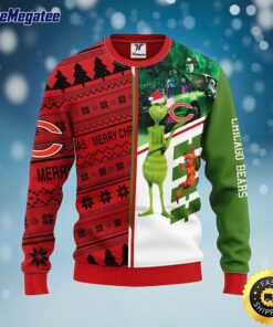 NFL Chicago Bears Ugly Sweater Grinch & Scooby Doo Ugly Christmas Sweater For Fans