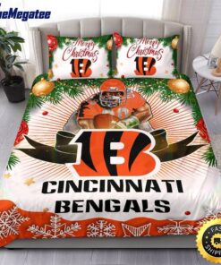 NFL Cincinnati Bengals Bedding Sets Merry Christmas Quilt Bedding Sets 2025
