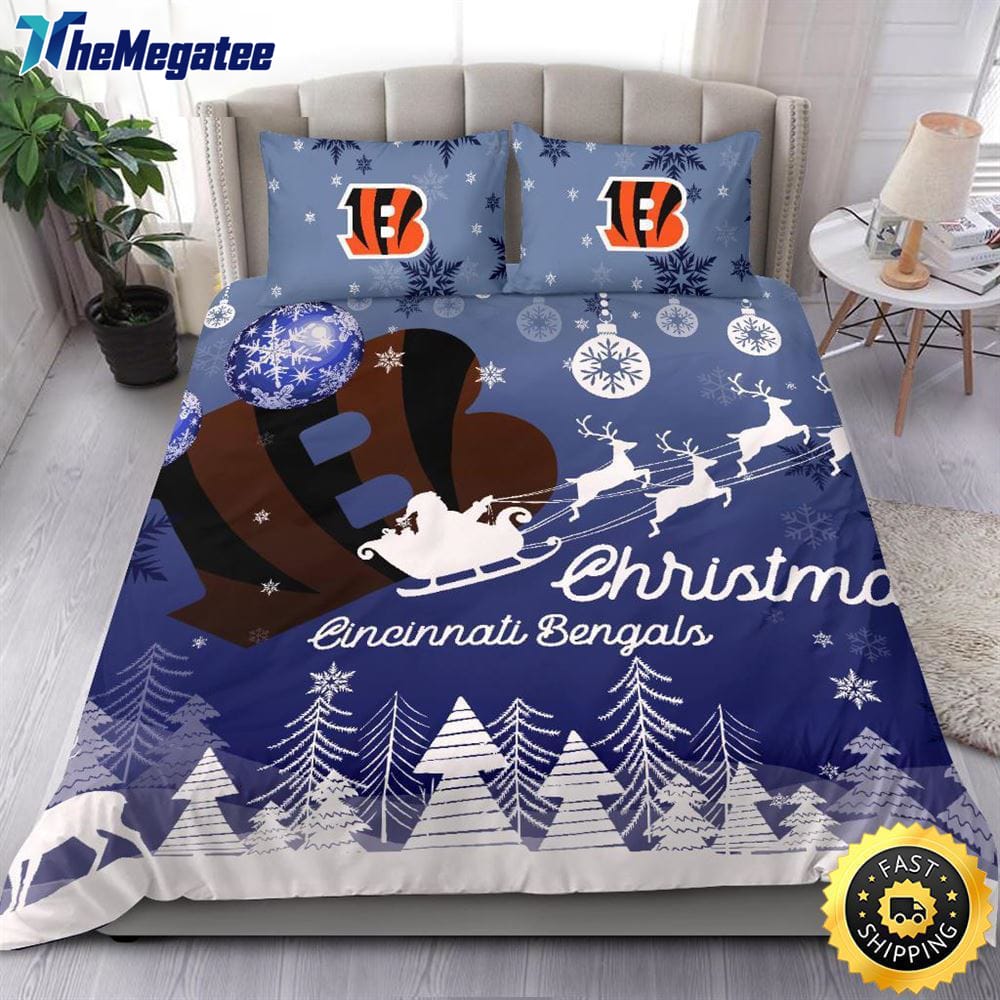 NFL Cincinnati Bengals Bedding Sets Santa Claus Sleigh And Reindeer Christmas Quilt Bedding Sets 2025 NFL Cincinnati Bengals Bedding Sets Santa Claus Sleigh And Reindeer Christmas Quilt Bedding Sets 2025