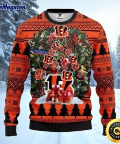 NFL Cincinnati Bengals Ugly Christmas Sweater Tree, NFL Christmas Sweater