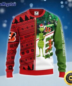 NFL Cincinnati Bengals Ugly Sweater Grinch & Scooby Doo Ugly Christmas Sweater For Fans