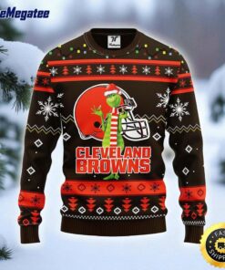 NFL Cleveland Browns Ugly Sweater Funny Grinch Ugly Christmas Sweater For Fans