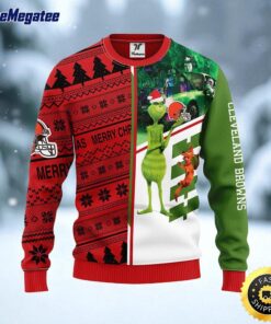 NFL Cleveland Browns Ugly Sweater Grinch & Scooby Doo Ugly Christmas Sweater For Fans