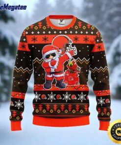 NFL Cleveland Browns Ugly Sweater Santa Claus Ugly Christmas Sweater For Fans
