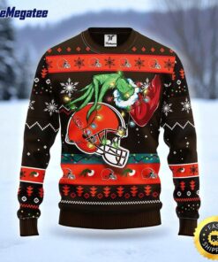 NFL Cleveland Browns Ugly Sweater The Hand Of Grinch Ugly Christmas Sweater For Fans