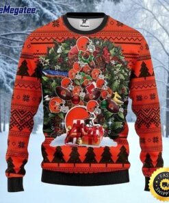 NFL Cleveland Browns Ugly Christmas Sweater Tree, NFL Christmas Sweater