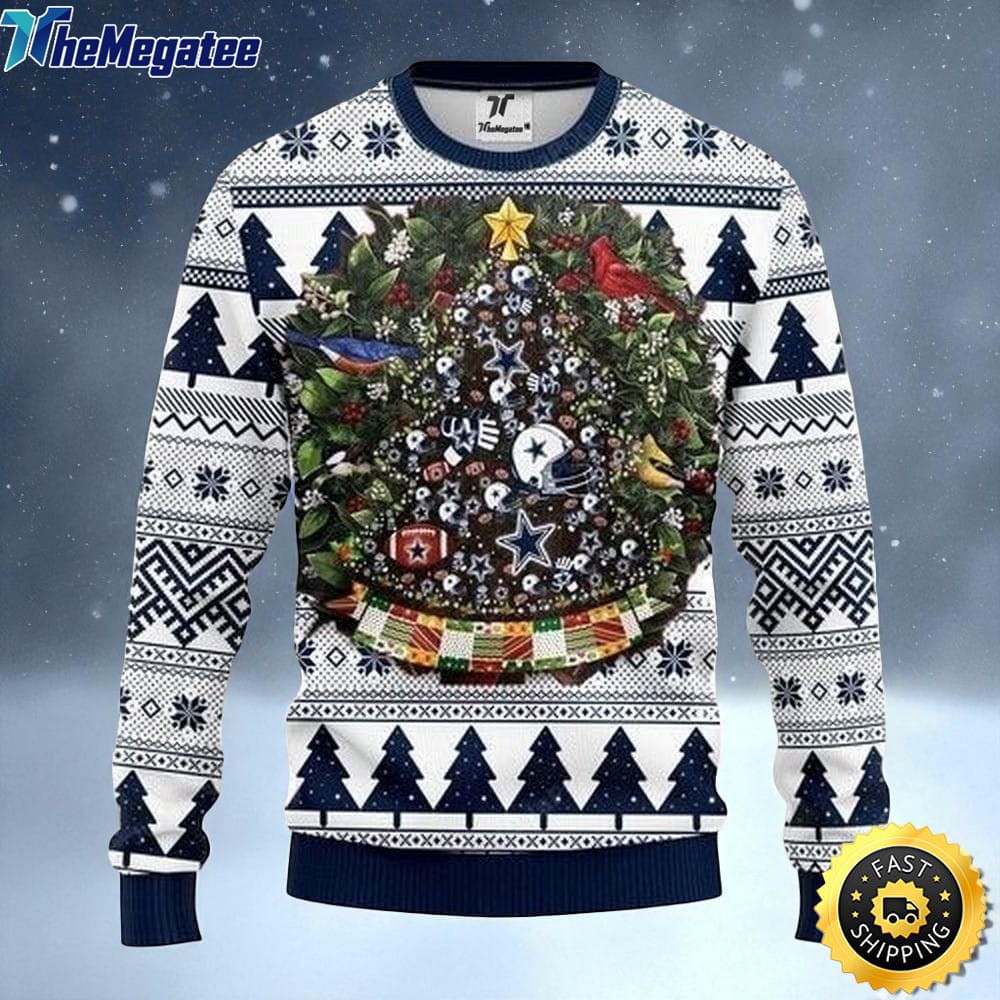 NFL Dallas Cowboys Ugly Christmas Sweater Tree Christmas Gift For Football Fans NFL Dallas Cowboys Ugly Christmas Sweater Tree Christmas Gift For Football Fans