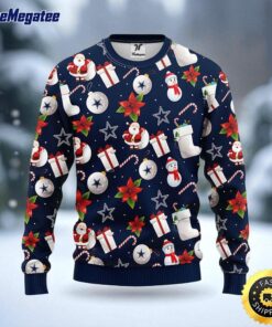 NFL Dallas Cowboys Ugly Sweater Santa Claus Snowman Ugly Christmas Sweater For Fans