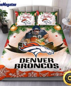 NFL Denver Broncos Bedding Sets Merry Christmas Quilt Bedding Sets 2025