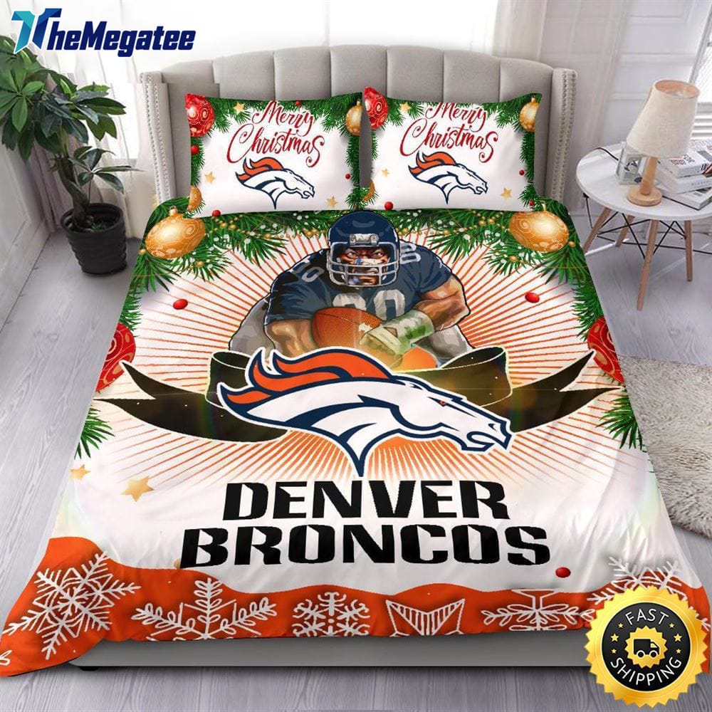 NFL Denver Broncos Bedding Sets Merry Christmas Quilt Bedding Sets 2025 NFL Denver Broncos Bedding Sets Merry Christmas Quilt Bedding Sets 2025