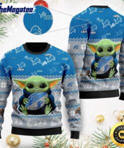NFL Detroit Lions Ugly Christmas Sweater, Baby Yoda Sweater for Christmas 2025
