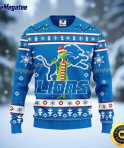 NFL Detroit Lions Ugly Sweater Funny Grinch Ugly Christmas Sweater For Fans
