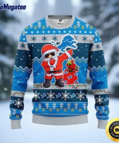 NFL Detroit Lions Ugly Sweater Santa Claus Ugly Christmas Sweater For Fans