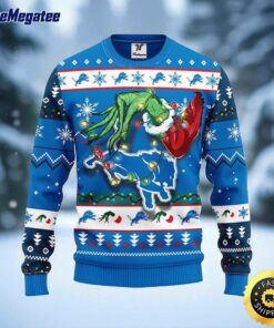 NFL Detroit Lions Ugly Sweater The Hand Of Grinch Ugly Christmas Sweater For Fans