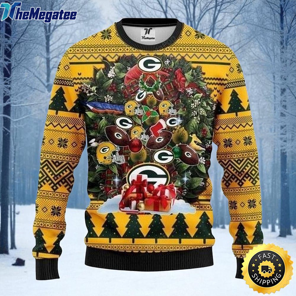 NFL Green Bay Packers Ugly Christmas Sweater Tree, NFL Christmas Sweater NFL Green Bay Packers Ugly Christmas Sweater Tree, NFL Christmas Sweater