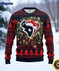 NFL Houston Texans Ugly Sweater Christmas Wreath Sweater For Fan Football For Fans