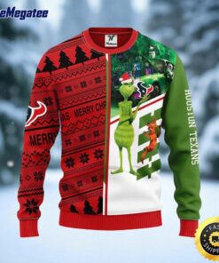 NFL Houston Texans Ugly Sweater Grinch & Scooby Doo Ugly Christmas Sweater For Fans