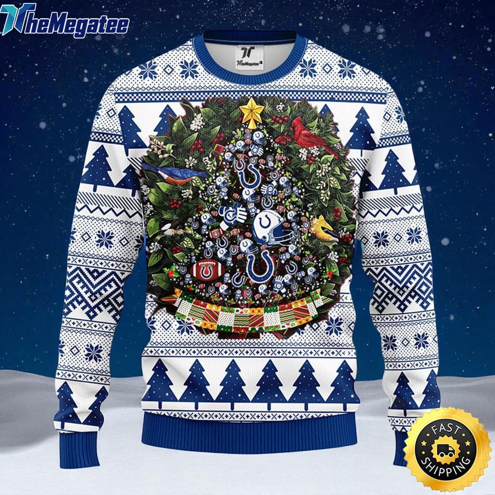 NFL Indianapolis Colts Ugly Christmas Sweater Ball Pine Tree, NFL Christmas Sweater NFL Indianapolis Colts Ugly Christmas Sweater Ball Pine Tree, NFL Christmas Sweater