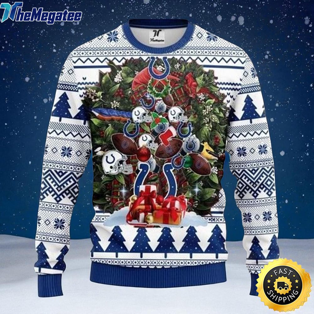NFL Indianapolis Colts Ugly Christmas Sweater Tree, NFL Christmas Sweater NFL Indianapolis Colts Ugly Christmas Sweater Tree, NFL Christmas Sweater