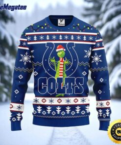 NFL Indianapolis Colts Ugly Sweater Funny Grinch Ugly Christmas Sweater For Fans