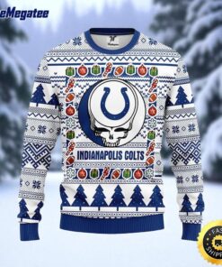 NFL Indianapolis Colts Ugly Sweater Grateful Dead Ugly Christmas Fleece Sweater For Fans