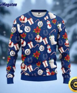 NFL Indianapolis Colts Ugly Sweater Santa Claus Snowman Ugly Christmas Sweater For Fans