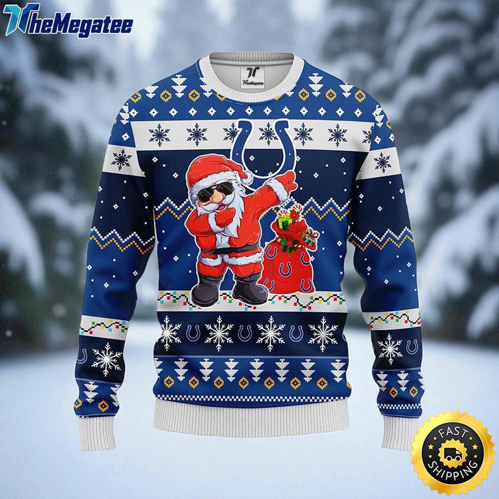 NFL Indianapolis Colts Ugly Sweater Santa Claus Ugly Christmas Sweater For Fans NFL Indianapolis Colts Ugly Sweater Santa Claus Ugly Christmas Sweater For Fans