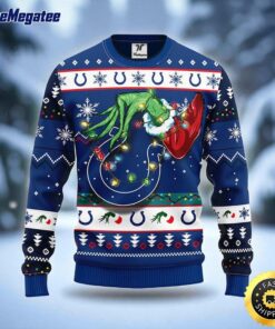 NFL Indianapolis Colts Ugly Sweater The Hand Of Grinch Ugly Christmas Sweater For Fans