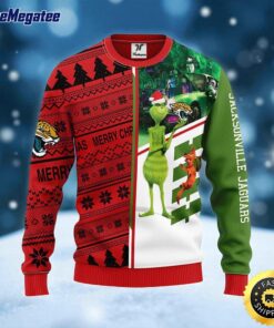 NFL Jacksonville Jaguars Ugly Sweater Grinch & Scooby Doo Ugly Christmas Sweater For Fans
