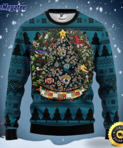 NFL Jacksonville Jaguars Ugly Christmas Sweater Ball Pine Tree, NFL Christmas Sweater