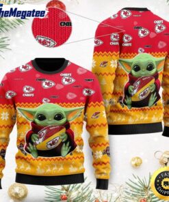 NFL Kansas City Chiefs Ugly Christmas Sweater, Baby Yoda Sweater for Christmas 2025