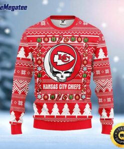 NFL Kansas City Chiefs Ugly Sweater Grateful Dead Ugly Christmas Fleece Sweater For Fans