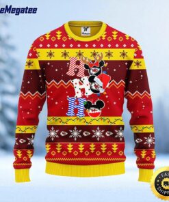 NFL Kansas City Chiefs Ugly Sweater HoHoHo Mickey Ugly Christmas Sweater For Fans