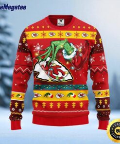 NFL Kansas City Chiefs Ugly Sweater The Hand Of Grinch Ugly Christmas Sweater For Fans