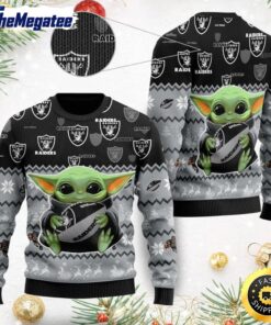 NFL Las Vegas Raiders Ugly Christmas Sweater, Baby Yoda Sweater for Christmas 2025