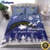 NFL Los Angeles Chargers Bedding Sets Santa Claus Sleigh And Reindeer Christmas Quilt Bedding Sets 2025