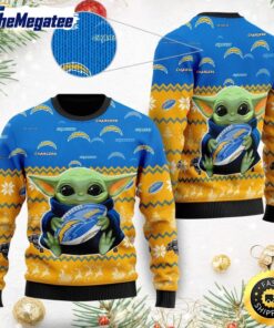 NFL Los Angeles Chargers Ugly Christmas Sweater, Baby Yoda Sweater for Christmas 2025