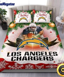 NFL Los Angeles Chargers Bedding Sets Merry Christmas Quilt Bedding Sets 2025
