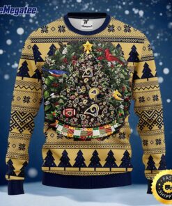 NFL Los Angeles Rams Ugly Christmas Sweater Ball Pine Tree, NFL Christmas Sweater