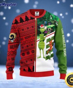 NFL Los Angeles Rams Ugly Sweater Grinch & Scooby Doo Ugly Christmas Sweater For Fans