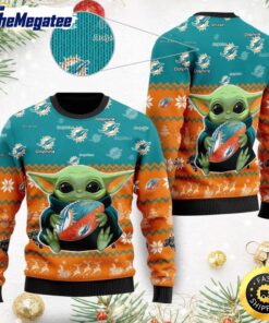 NFL Miami Dolphins Ugly Christmas Sweater, Baby Yoda Sweater for Christmas 2025