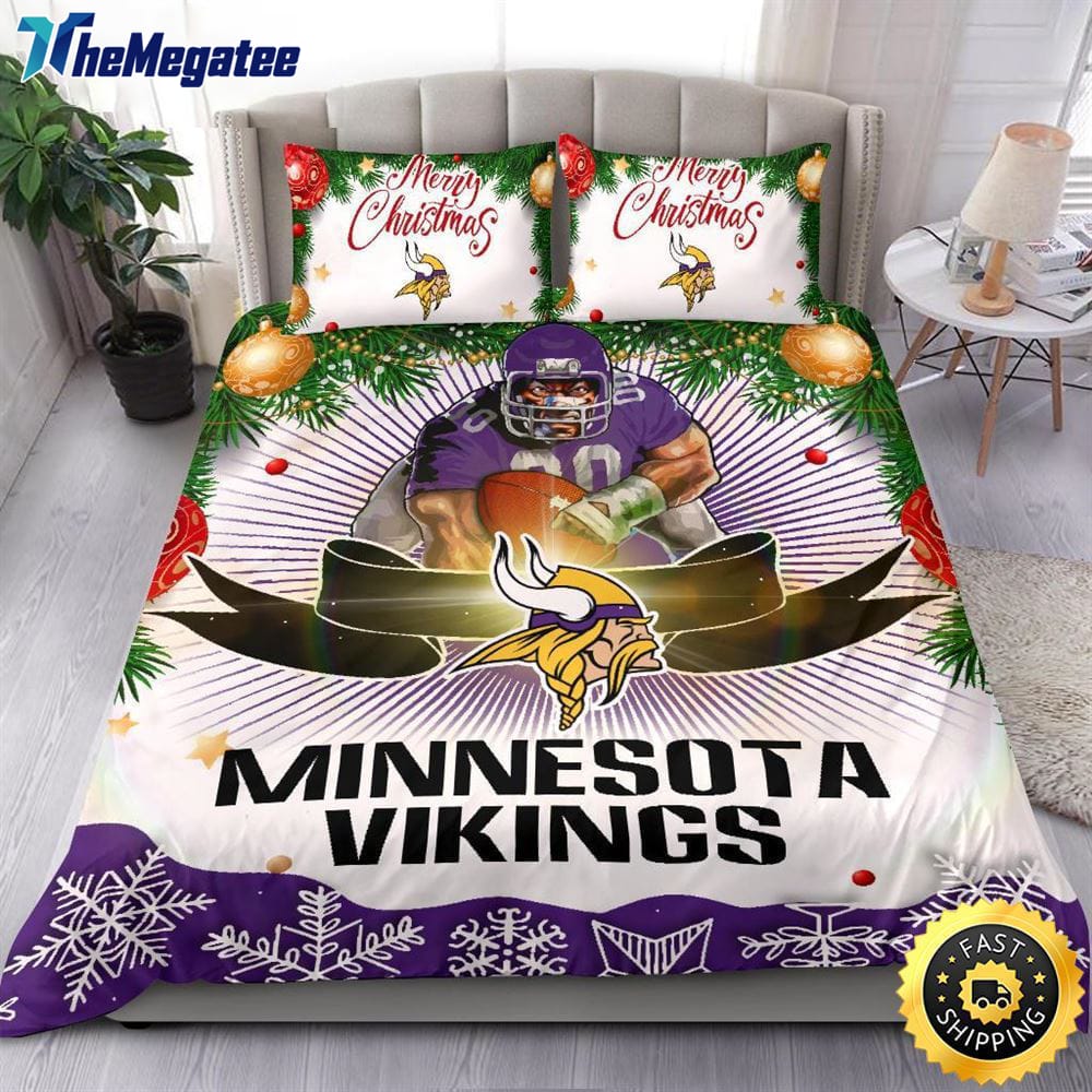 NFL Minnesota Vikings Bedding Sets Merry Christmas Quilt Bedding Sets 2025 NFL Minnesota Vikings Bedding Sets Merry Christmas Quilt Bedding Sets 2025