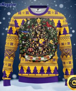 NFL Minnesota Vikings Ugly Christmas Sweater Ball Pine Tree, NFL Christmas Sweater