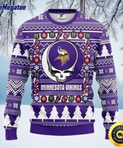 NFL Minnesota Vikings Ugly Christmas Sweater The Intelligence Of The Skull Unisex Sweater