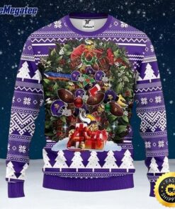 NFL Minnesota Vikings Ugly Christmas Sweater Tree, NFL Christmas Sweater