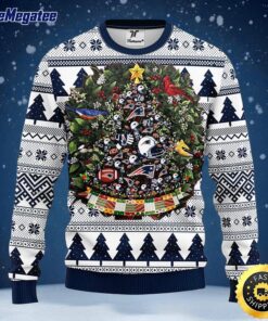 NFL New England Patriots Ugly Christmas Sweater Ball Pine Tree, NFL Christmas Sweater